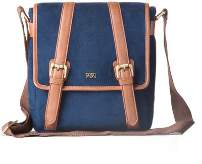 

Atorse Men Casual Blue PU Sling Bag