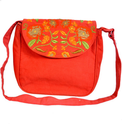 

Diwaah Women Casual Red Cotton Sling Bag