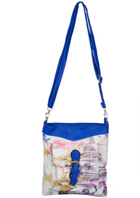 

TT Girls Casual Blue Leatherette Sling Bag