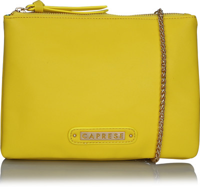 

Caprese Women Evening/Party Yellow Leatherette Sling Bag