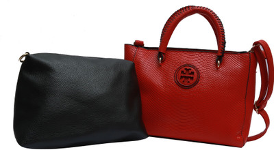 

Pepgirls Women Casual Red Leatherette Hand-held Bag