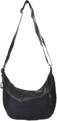 

UR CLASS Girls Casual Black Genuine Leather Sling Bag