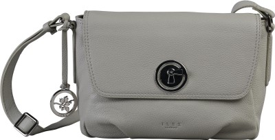 

ILEX London Women Casual Grey Genuine Leather Sling Bag