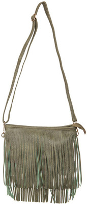 

Peaubella Girls Casual Green Leatherette Sling Bag