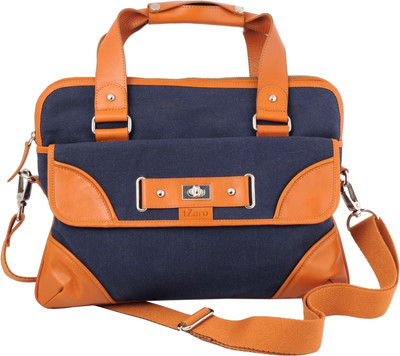 

tZaro Men & Women Casual Blue, Tan Canvas, Genuine Leather Sling Bag