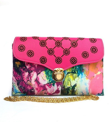 

Fashion Knockout Women Casual Pink Leatherette Sling Bag