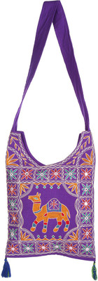 

Rajrang Women Casual Purple, Brown, Red Cotton Sling Bag, Brown;purple;red