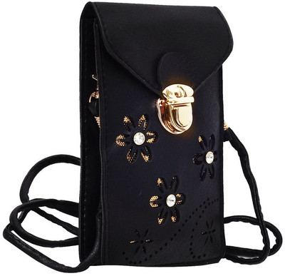 

Hawai Women Casual Black PU Sling Bag
