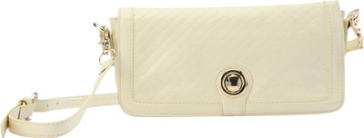 Done By None Women Casual Beige Polyester, PU Sling Bag