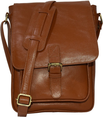 

Pellezzari Boys & Girls Casual Tan Genuine Leather Sling Bag