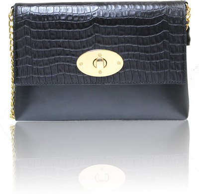 

La Roma Girls Evening/Party Black Genuine Leather Sling Bag
