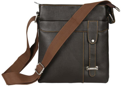 

Via Harp Men & Women Casual Brown Leatherette Sling Bag