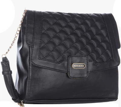 

Peperone Women Evening/Party Black PU Sling Bag