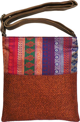 

Bhamini Women Casual Orange Jute Sling Bag