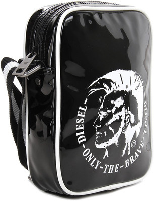 

Diesel Men & Women Casual Black PU Sling Bag