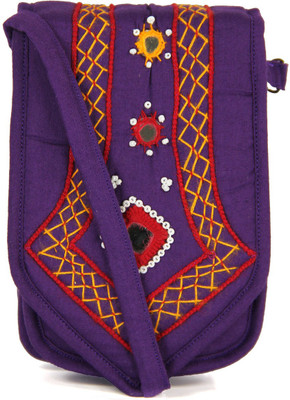 

Womens Cottage Women Casual Purple Cotton Sling Bag