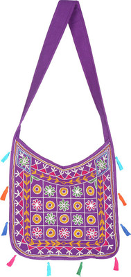 

Rajrang Women Casual Purple Cotton Sling Bag