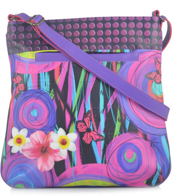 Shaun Design Girls Purple Leatherette Sling Bag