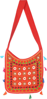 

Rajrang Women Casual Orange Cotton Sling Bag