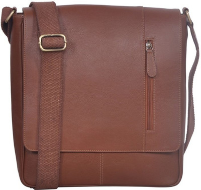 

Justanned Men Casual Tan Genuine Leather Sling Bag