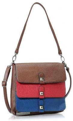 Lino Perros Women Casual Brown PU Sling Bag