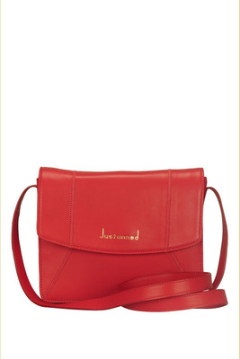 

Justanned Women Casual Red Genuine Leather Sling Bag