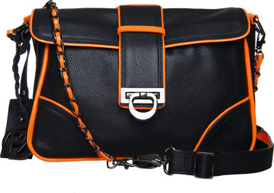 

Phive Rivers Women Evening/Party Black Genuine Leather Sling Bag