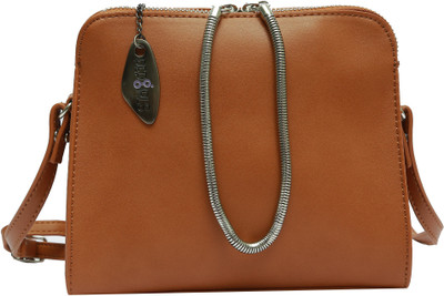 

Pepgirls Girls Casual Tan Leatherette Sling Bag