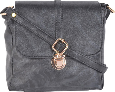 

Kleio Women Casual Black PU Sling Bag