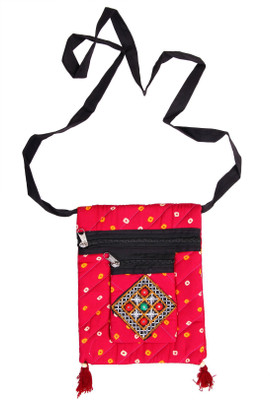 

KAJCI Women Casual Pink Cotton Sling Bag