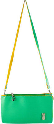 

Heels & Handles Women Casual Green Leatherette Sling Bag