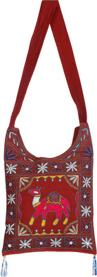 

Rajrang Women Evening/Party Maroon Cotton Sling Bag