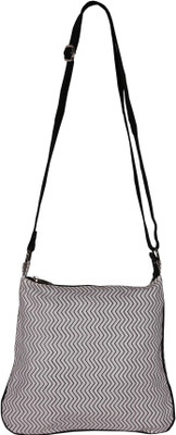 

Bag Factory Women Casual White Canvas Sling Bag