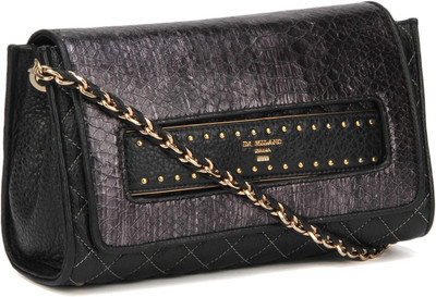 

Da Milano Women Casual Black, Silver Sling Bag