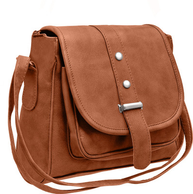 

tap fashion Women Casual Brown PU Sling Bag