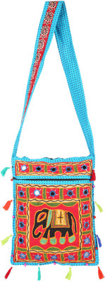 

Rajrang Women Casual Multicolor Cotton Sling Bag