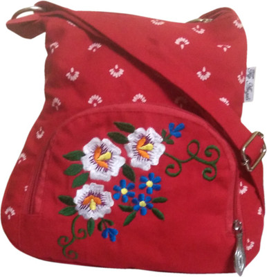 

Fly Angels Women Casual Red Canvas Sling Bag
