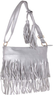 

Abrazo Girls Casual Silver PU Sling Bag