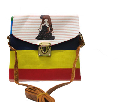 

10thplanetsales Girls Casual Multicolor Rexine Sling Bag