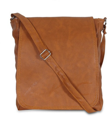 LKC Women Tan PU Sling Bag