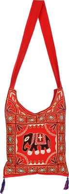 

Rajrang Women Casual Orange Cotton Sling Bag