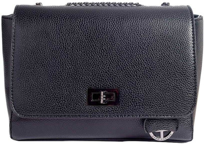

Lino Perros Women Casual Black Leatherette Sling Bag