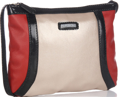 

Peperone Women Casual Grey, Red PU Sling Bag
