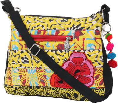 

Pickpocket Women Casual Yellow Canvas Sling Bag