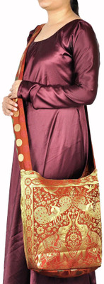 

Lal Haveli Women Casual Red Silk Sling Bag