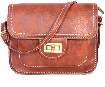 

Frosty Fashion Women Casual Brown PU Sling Bag