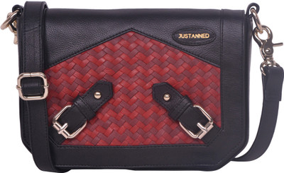 

Justanned Women Casual Black, Red Genuine Leather Sling Bag
