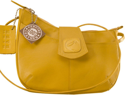 

eZeeBags Women Casual Yellow Genuine Leather Sling Bag