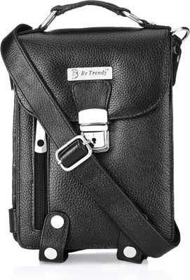 

Be Trendy Men & Women Casual Black Genuine Leather Sling Bag