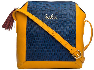 

Holii Women Casual Blue Genuine Leather Sling Bag